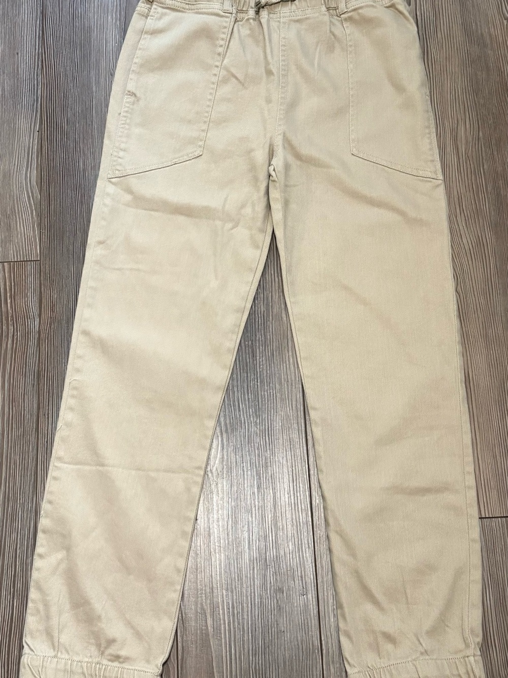 KIDPIK Khaki Beige Joggers Pants Girls Size L 12 Pull On Elastic Waist Stretch